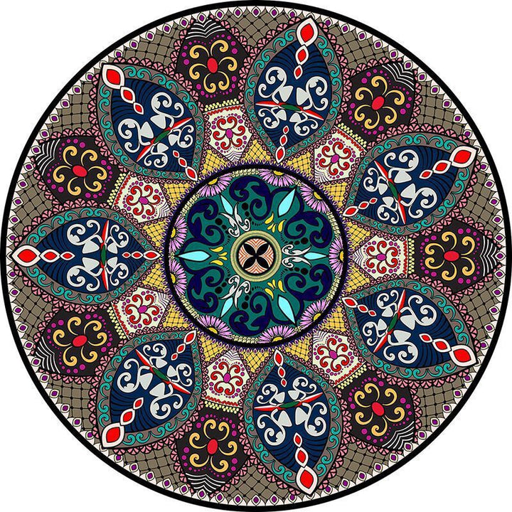 Circular Vintage Floral Area Rug Kalsten