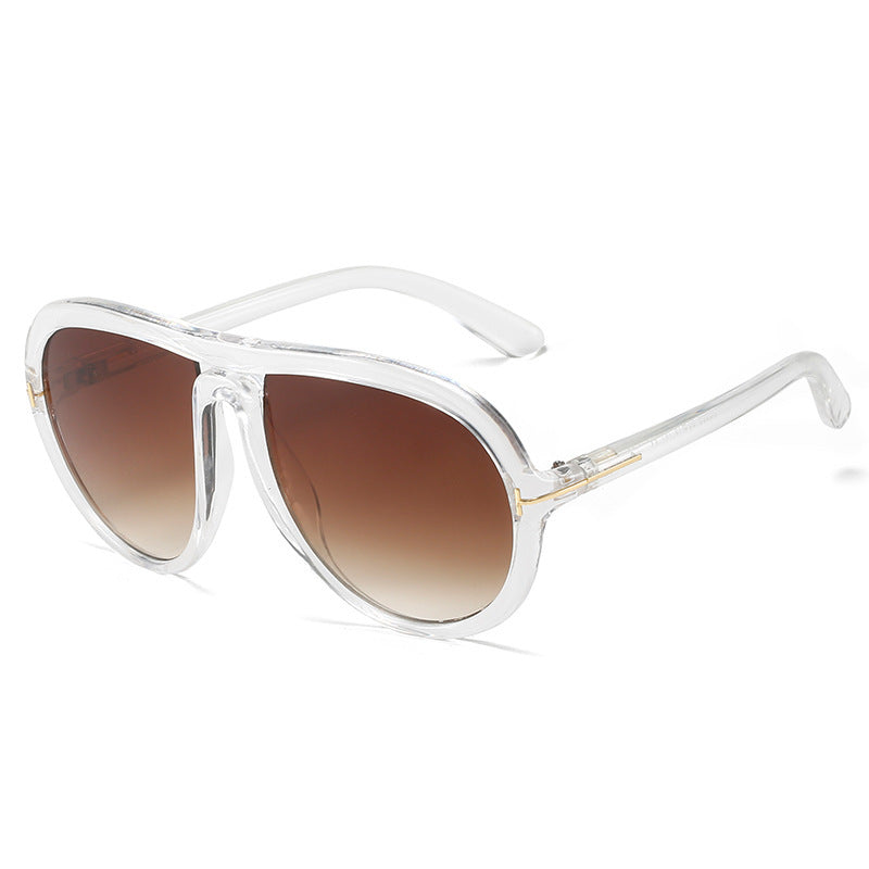 Oversized Fashionable Transparent Pink Sunglasses Kalsten