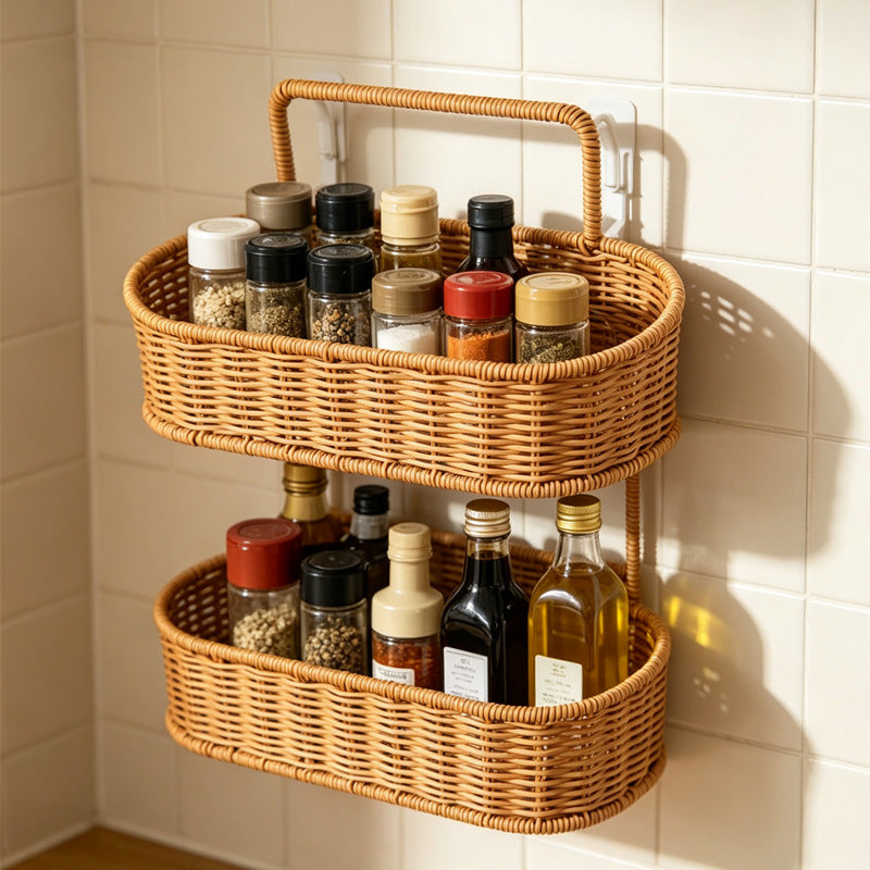 Multi-Tiered Wicker Storage Organizer Kalsten