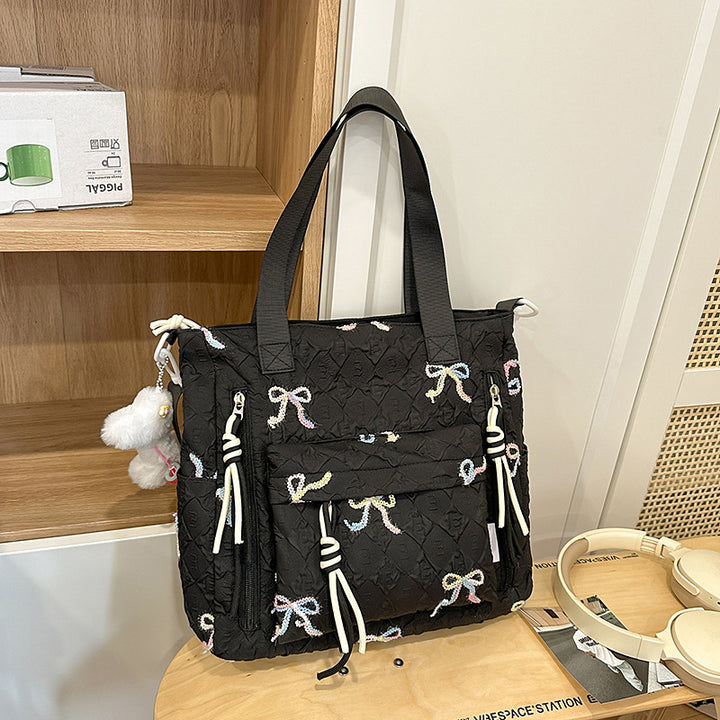 Quilted Bow-Detail Fashion Backpack Kalsten