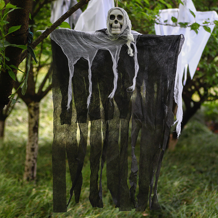 Creepy Halloween decoration figure with movable skeleton