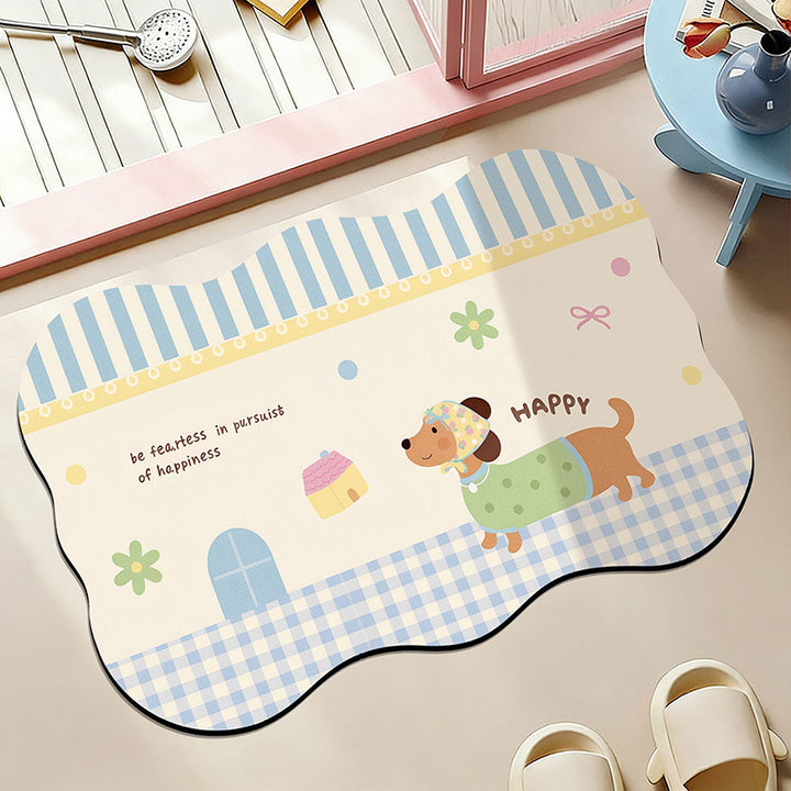 Cute Cartoon Dog Shaped Bath Mat