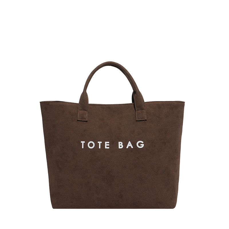 Stylish Faux Suede Tote Bag