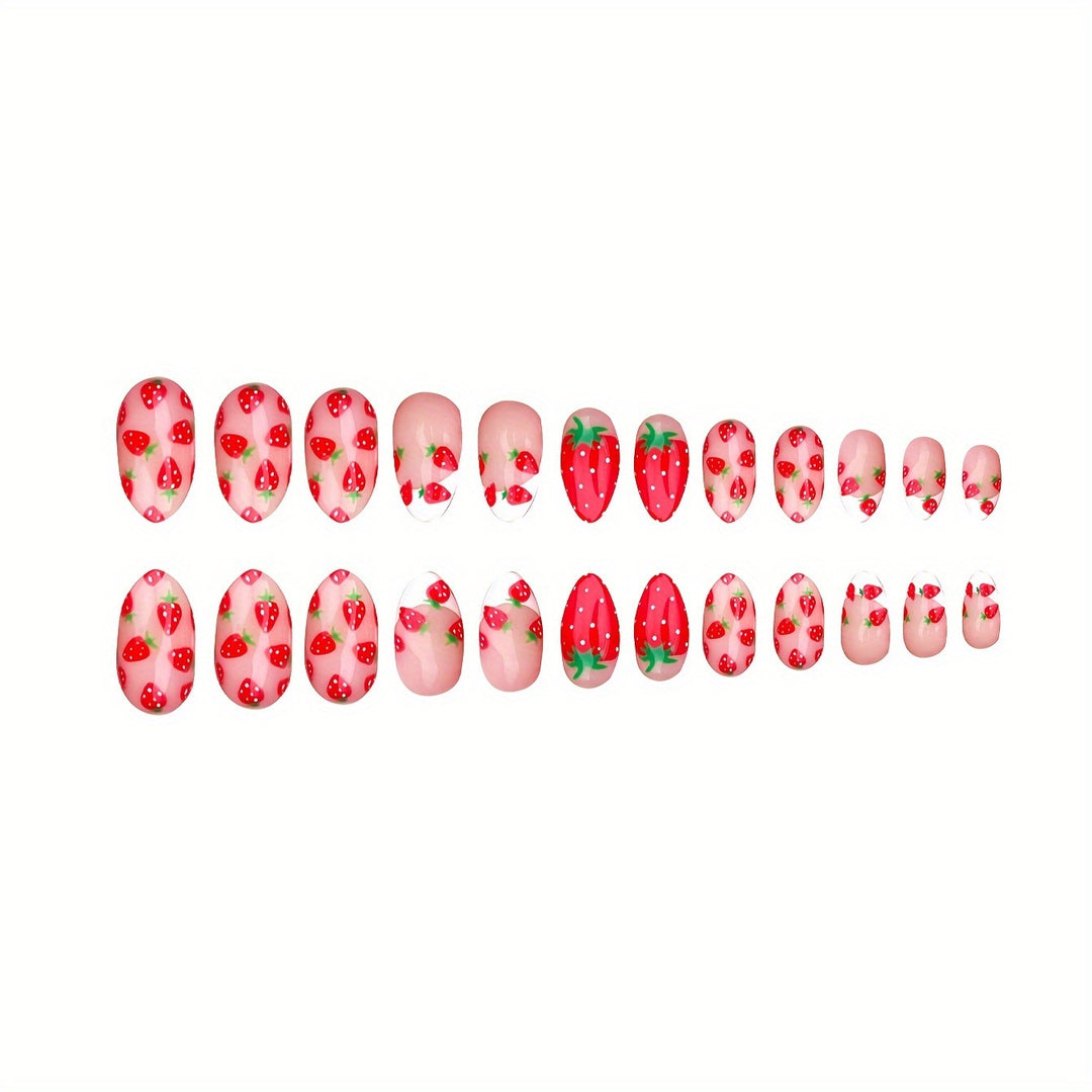 Strawberry-Themed Press-On Nail Set Kalsten