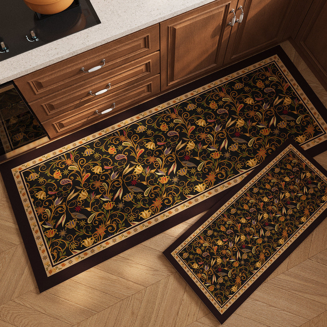Vintage Tile Pattern Kitchen Mat