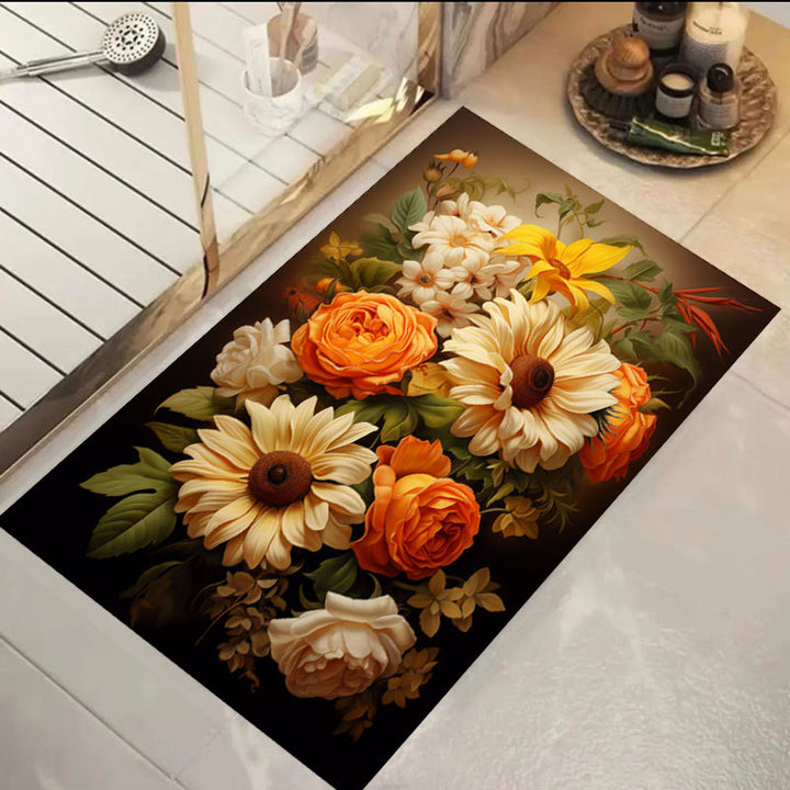 Floral Print Bath Mat Kalsten