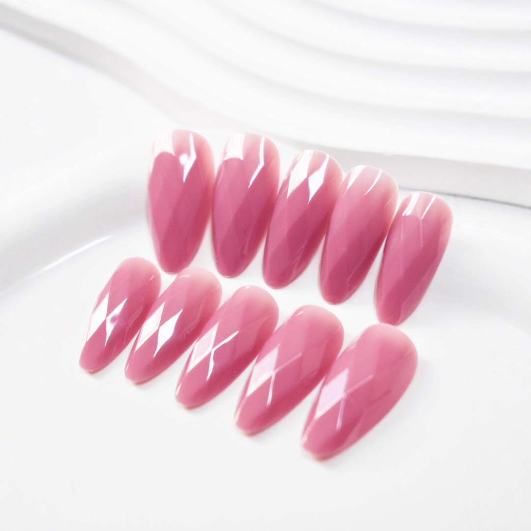 Premium Glossy Diamond-Shaped Press-On Nails Kalsten
