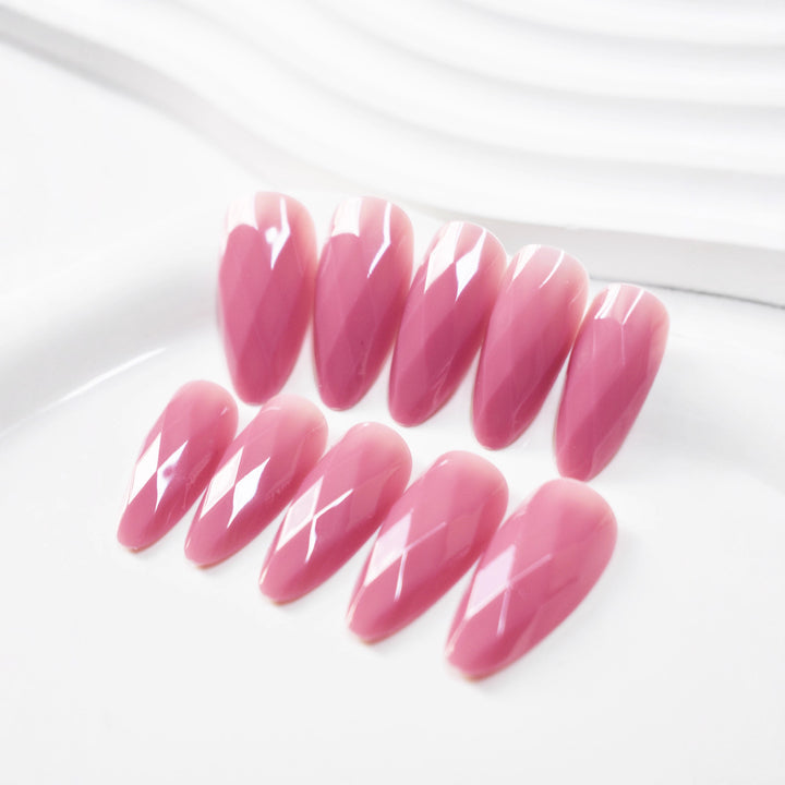 Premium Glossy Diamond-Shaped Press-On Nails Kalsten