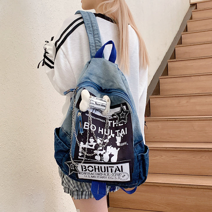 Casual Graphic Print School Backpack Kalsten