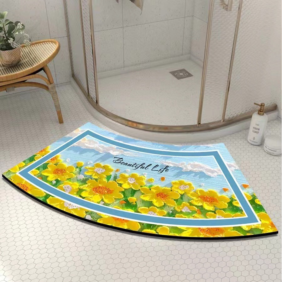 Artistic Curved Bath Mat Kalsten
