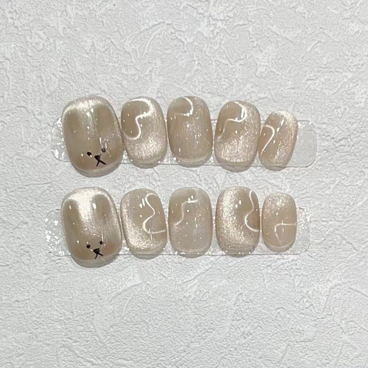 Playful Animal-Themed Press-On Nail Set Kalsten