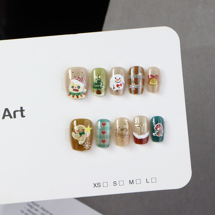 Festive Holiday Themed Press-On Nail Set Kalsten