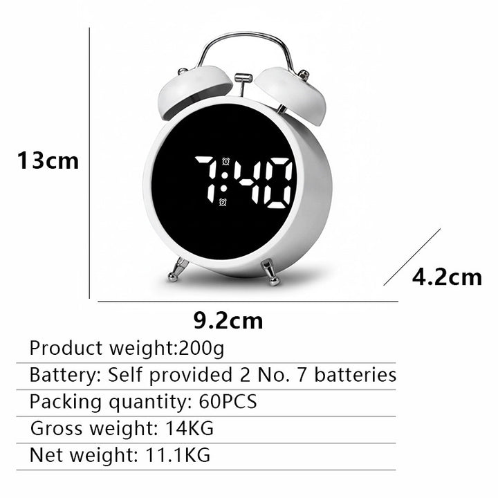 Digital Alarm Clock in Modern Design with Large LED Display Kalsten