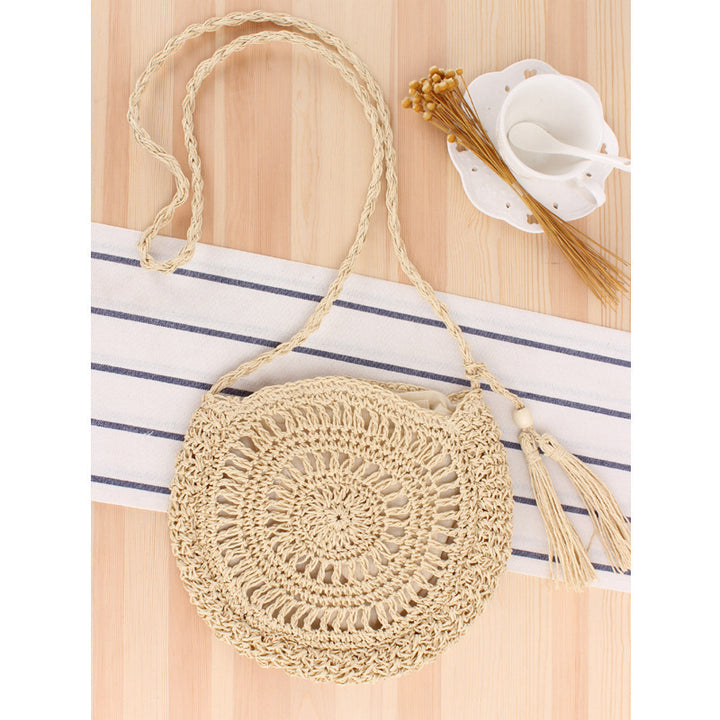 Macrame Crossbody Bag with Decorative Fringes Kalsten