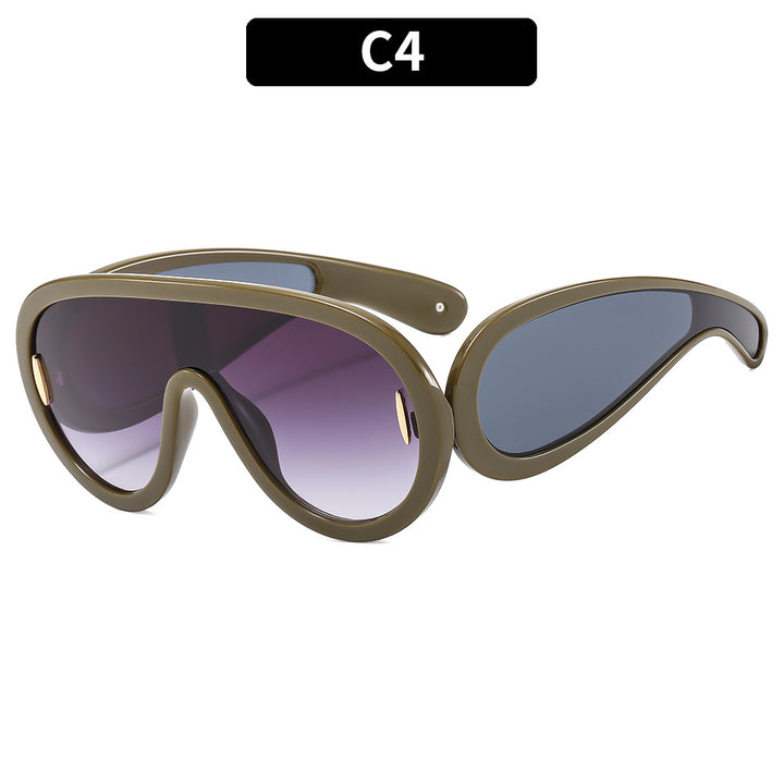 Futuristic Dual-Lens Shield Sunglasses