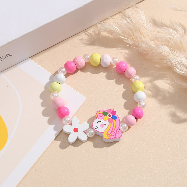 Playful children's bracelet with unicorn and flower motif Kalsten