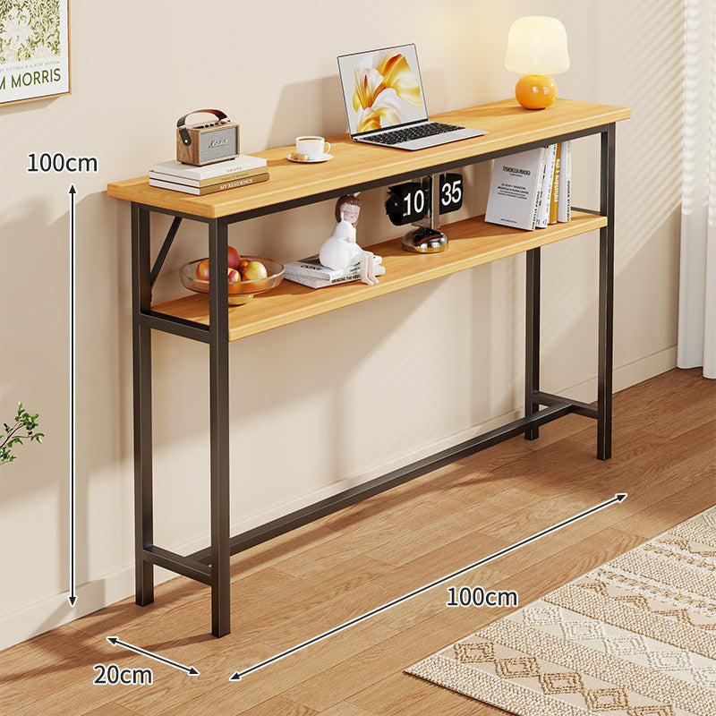 Narrow Industrial Console Table with Slim Profile