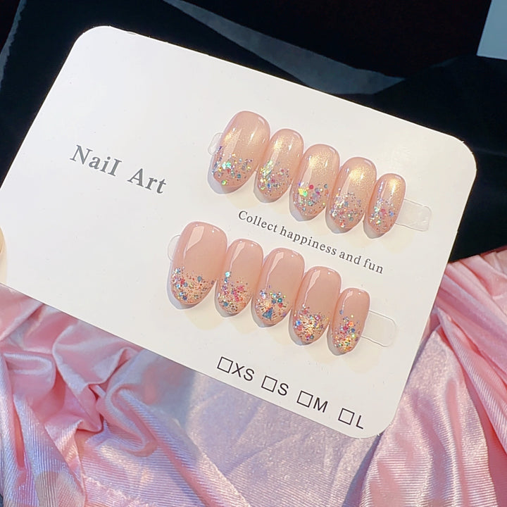 Artistic Glittered Press-On Nail Set Kalsten
