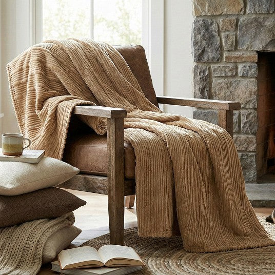 Luxurious Textured Plush Throw Blanket