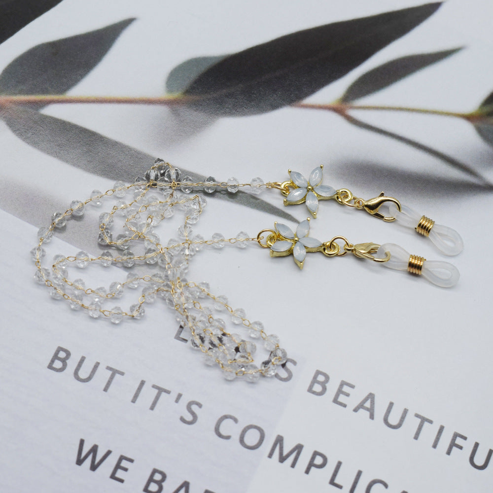 Elegant Floral-Accented Eyewear Chain Kalsten