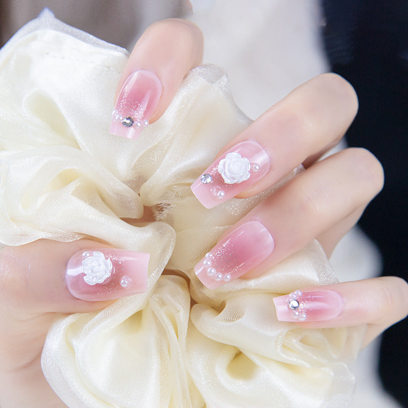 Artistic Nail Extensions with Flower Design Kalsten