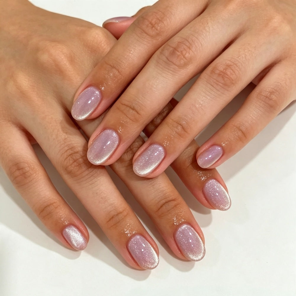 Elegant Artificial Nails with Shimmering Ombre Effect Kalsten