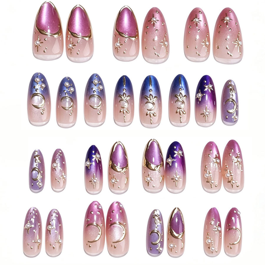 Elegant Press-On Nail Set with Artistic Detailing Kalsten