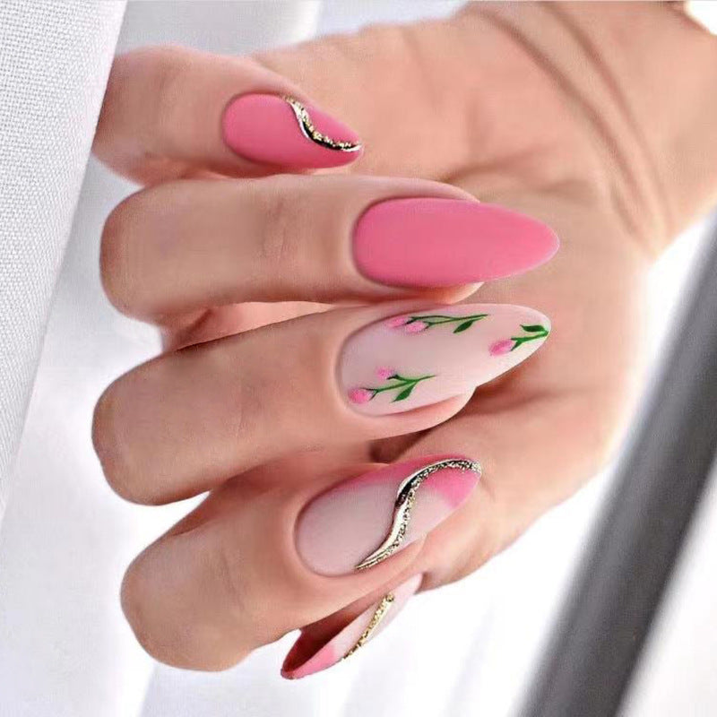 Artistic Floral Press-On Nail Set 1790727149