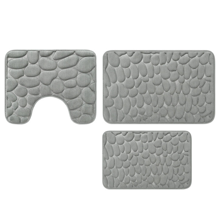 Soft Touch Stone Pattern Bathroom Rug Set Kalsten