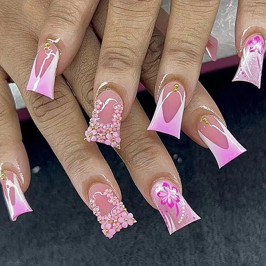 Decorative 3D Floral Nail Enhancements Kalsten