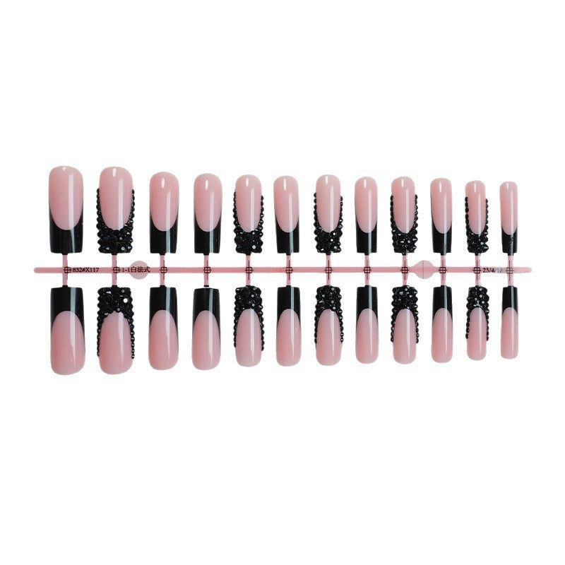 Elegant Nail Art Press-On Kit with Decorative Gem Accents Kalsten