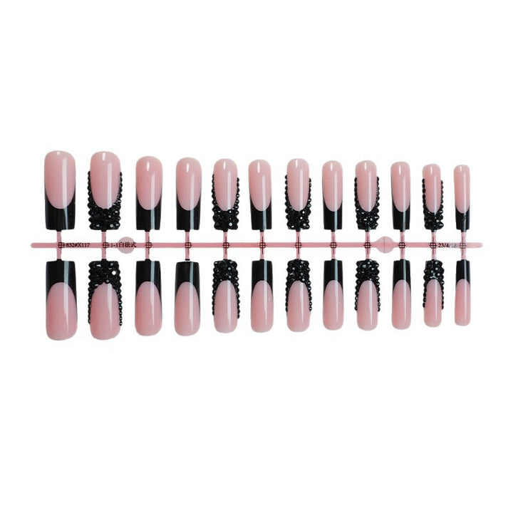 Elegant Nail Art Press-On Kit with Decorative Gem Accents Kalsten