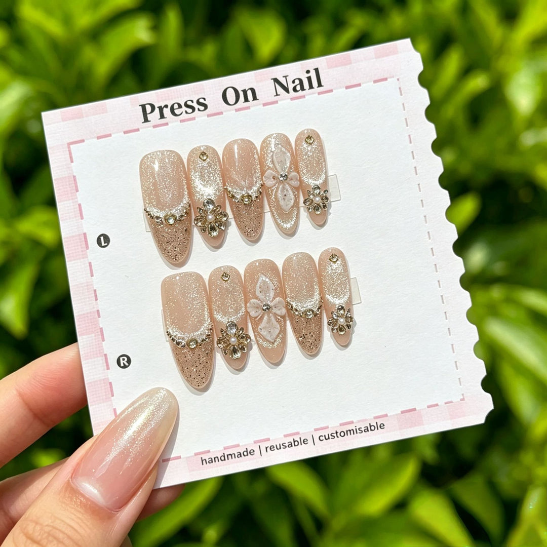 Artistic Floral Press-On Nail Set  1791773803