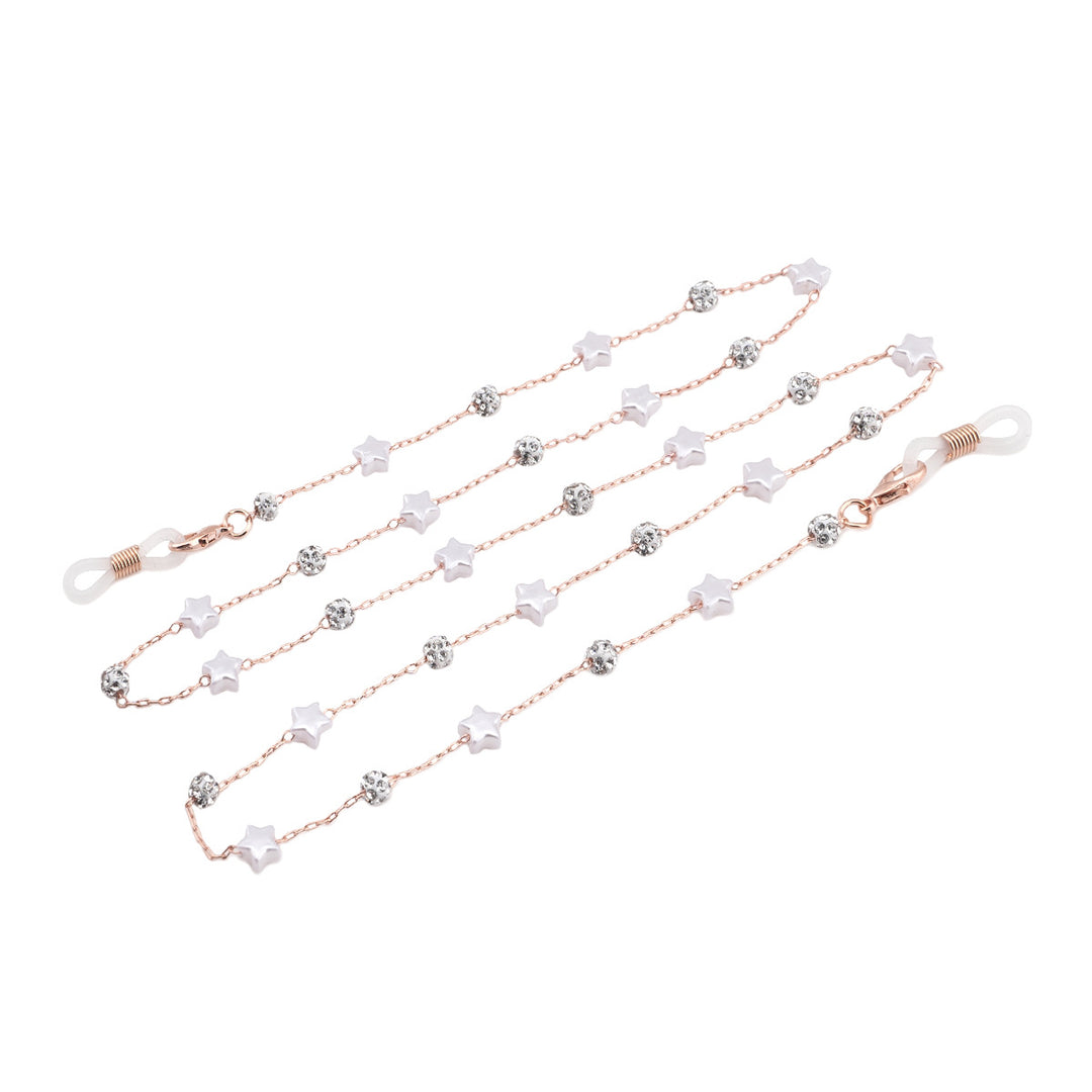 Elegant Crystal and Pearl Eyewear Chain Kalsten