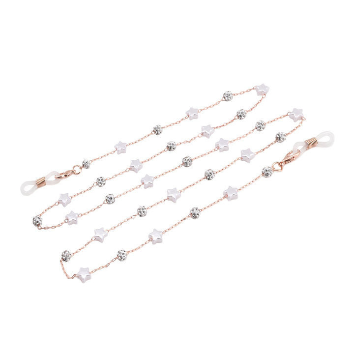Elegant Crystal and Pearl Eyewear Chain Kalsten