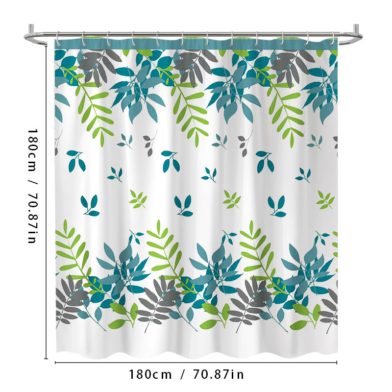 Leaf Motif Shower Curtain Kalsten
