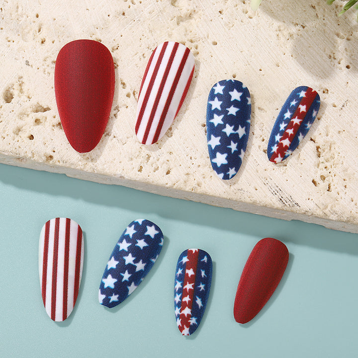 Creative nail art with patriotic designs Kalsten