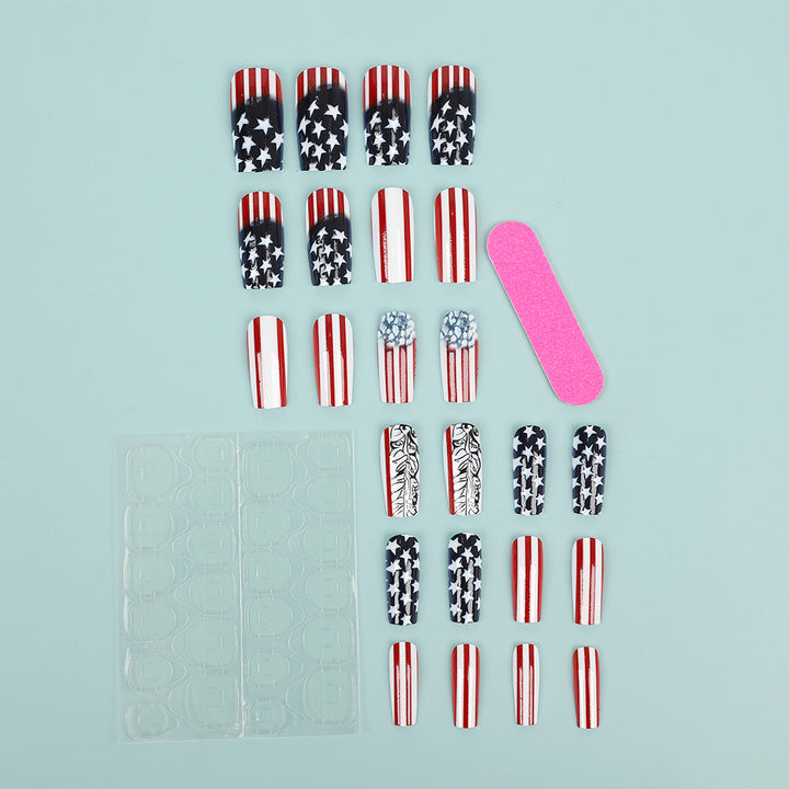 Creative artificial nails with patriotic design Kalsten