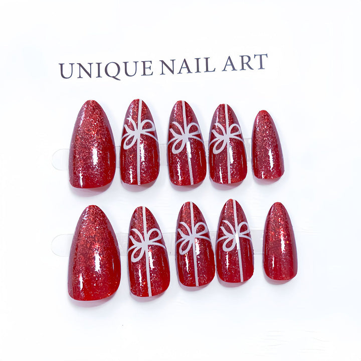 Festive Glittery Press-On Nail Set Kalsten