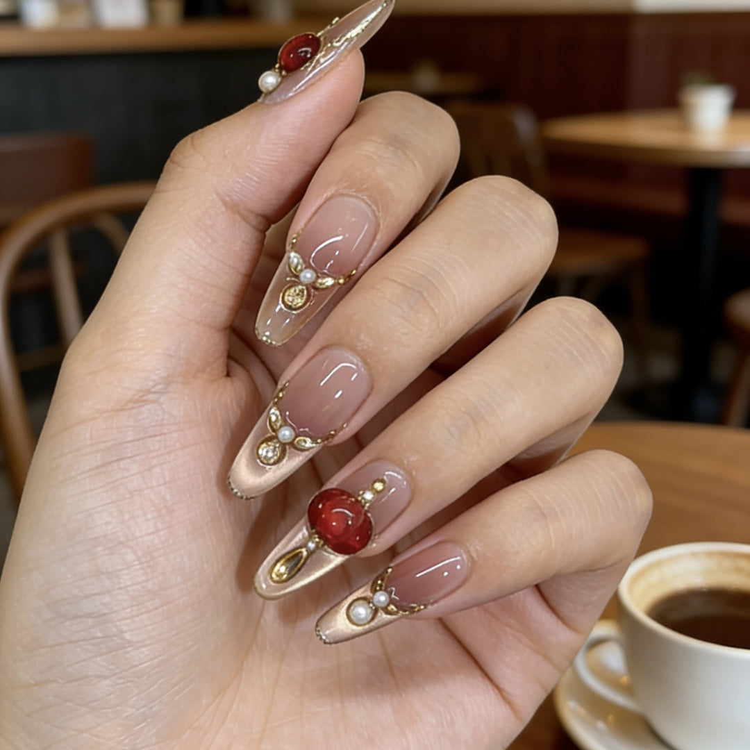 Elegant Artistic Press-On Nail Set Kalsten