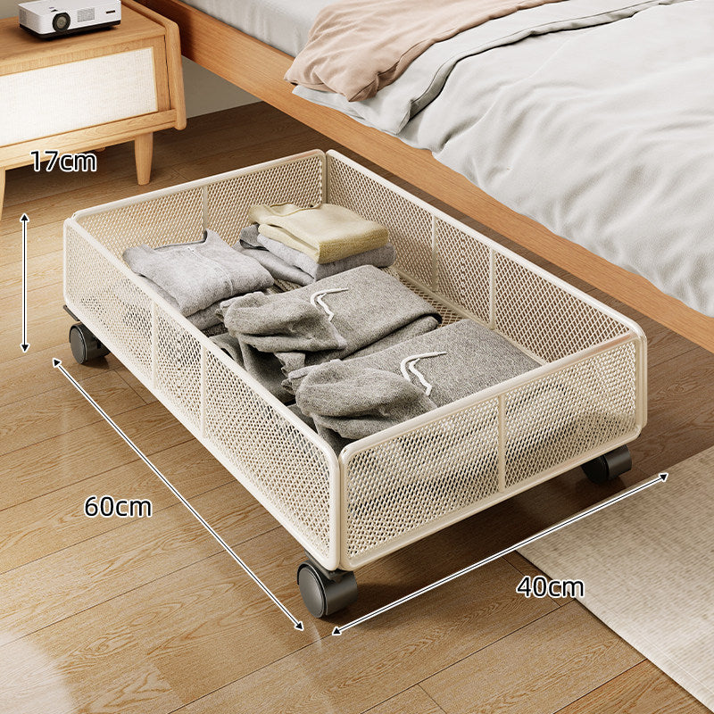 Large Metal Grid Under-Bed Storage Basket