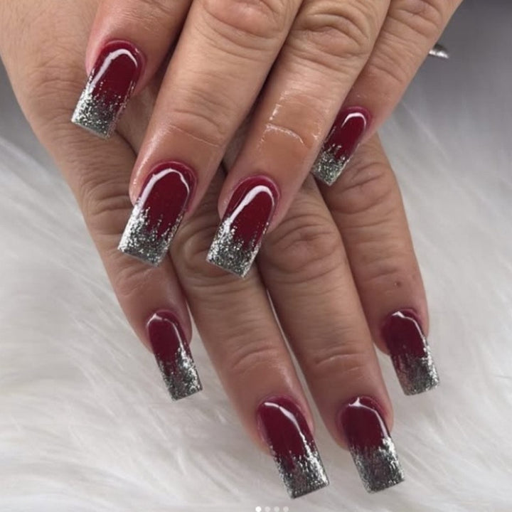 Glittery Gradient Press-On Nail Tips Kalsten