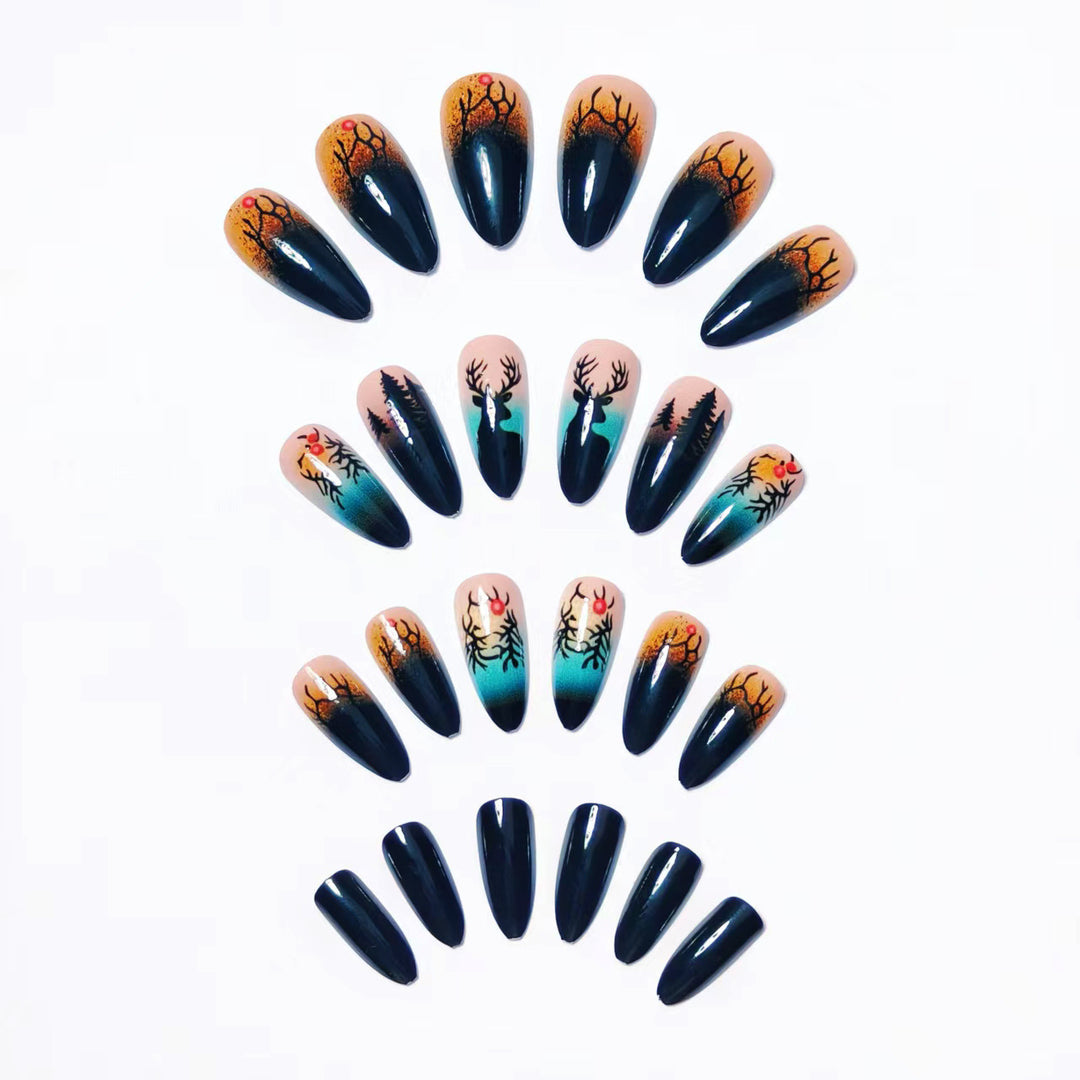 Artificial nails in festive reindeer design Kalsten