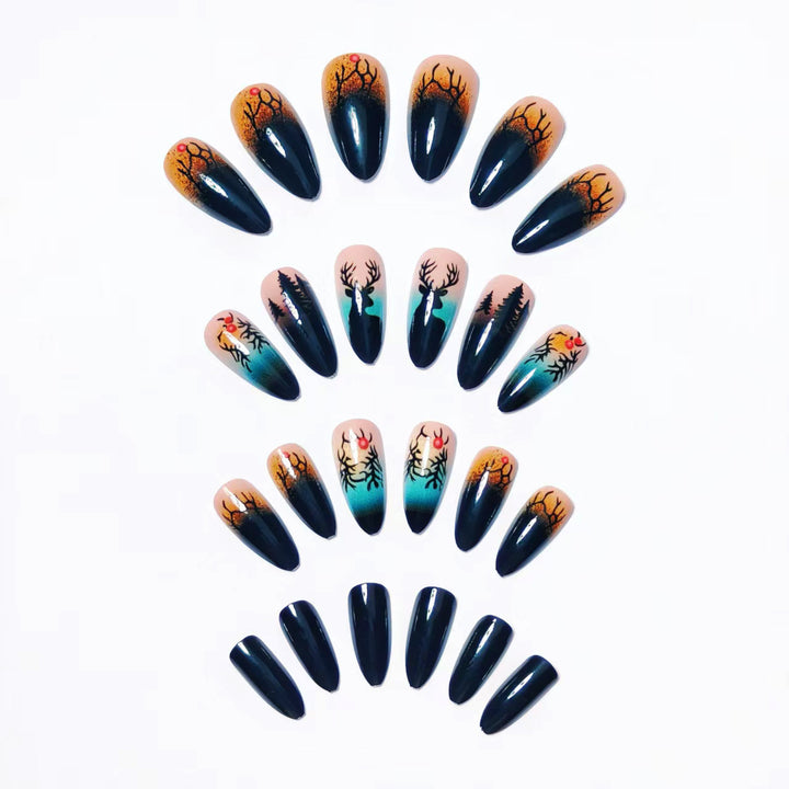Artificial nails in festive reindeer design Kalsten