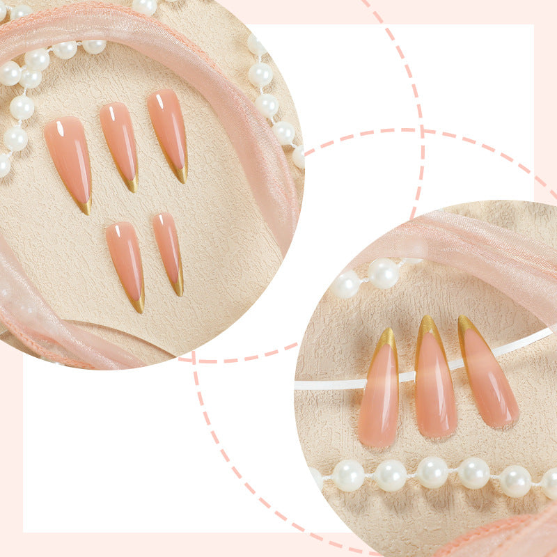 Elegant Long-Shape Press-On Glossy Nail Set Kalsten