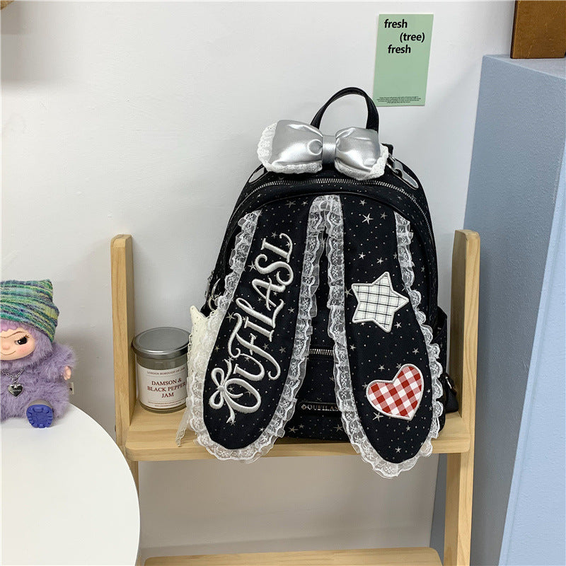 Embroidered Bunny-Themed Backpack Kalsten