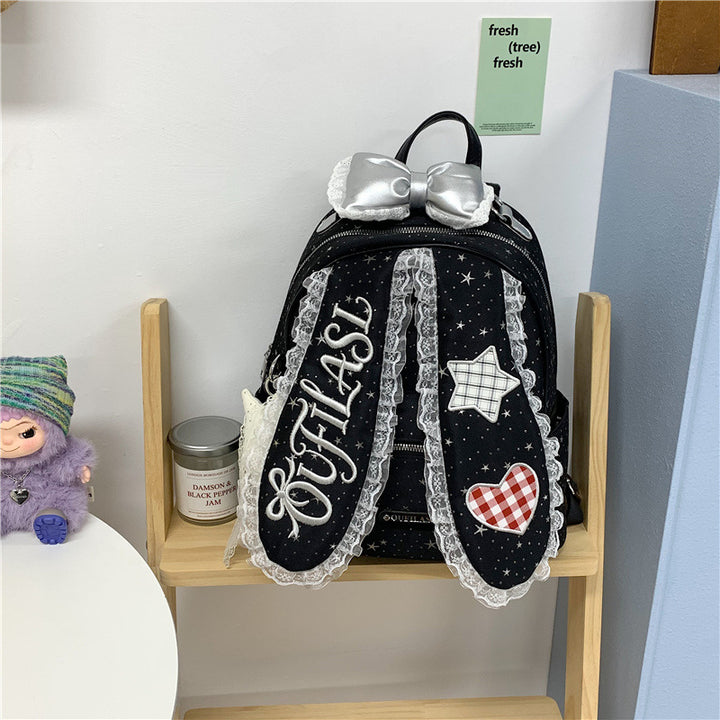 Embroidered Bunny-Themed Backpack Kalsten