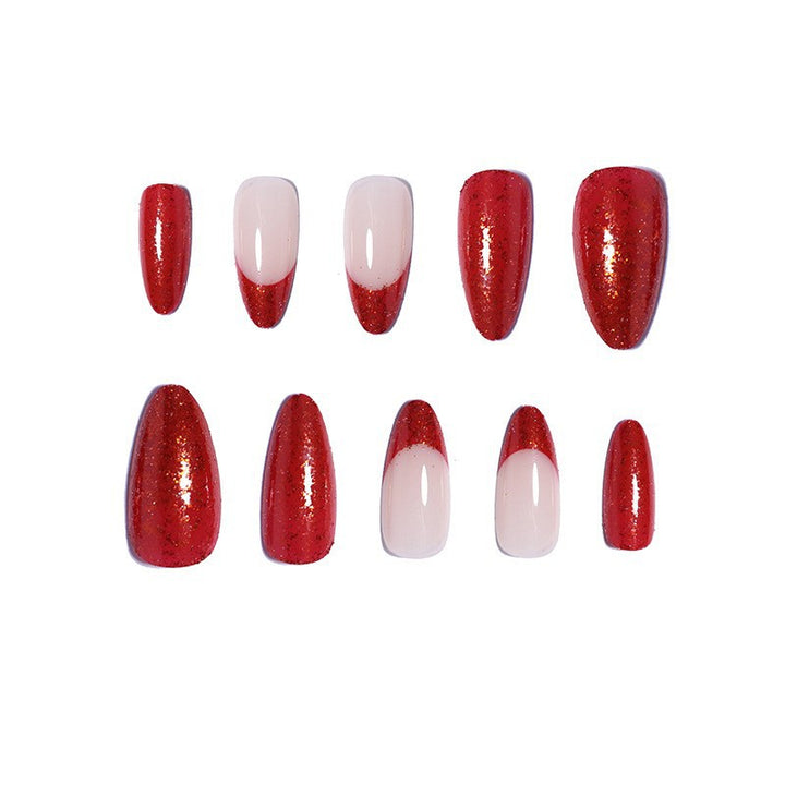Premium Glossy Glittering Almond-Shaped Press-On Nails Kalsten