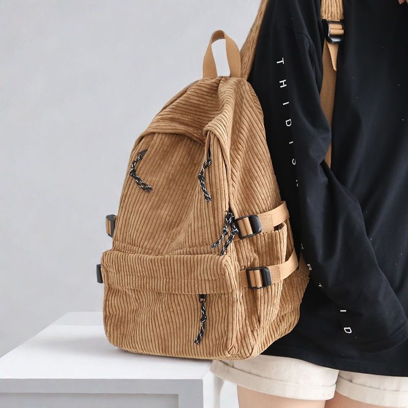 Cord-Backpack with Functional Zipper Pockets and Adjustable Shoulder Straps Kalsten