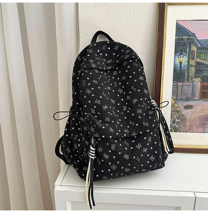 Corduroy Patterned Backpack